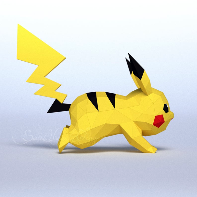 DIY Origami Of Pokemon Pikachu On The Ground