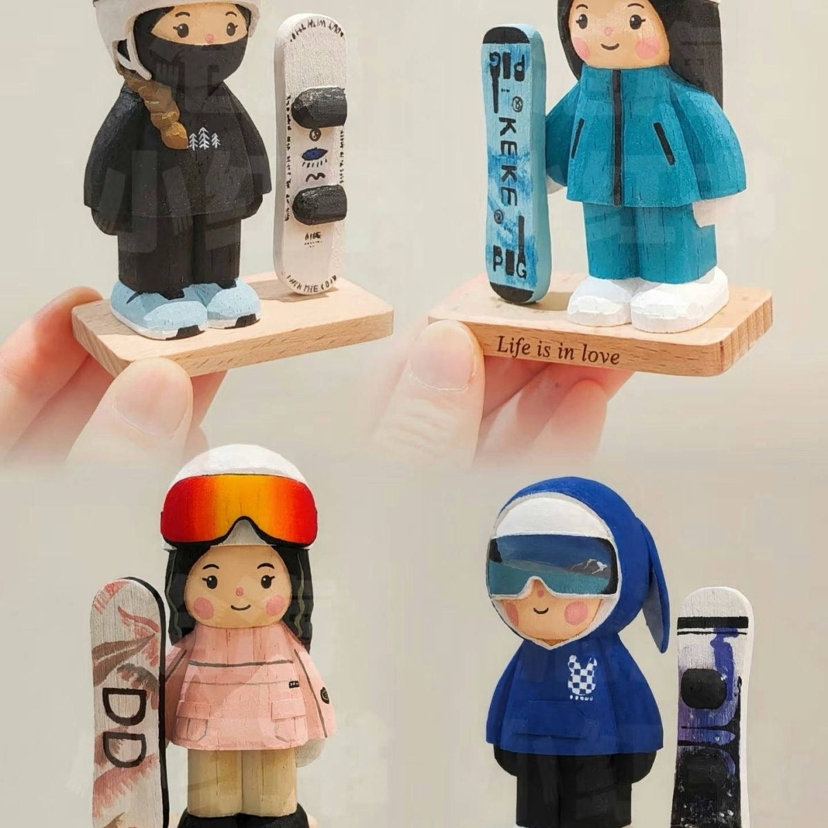 Custom-Made Wood-Carved Dolls
