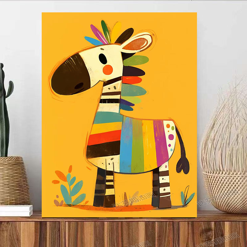 Hand-colored animal oil paintings