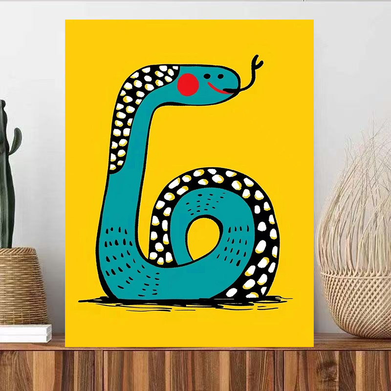 Hand-colored animal oil paintings