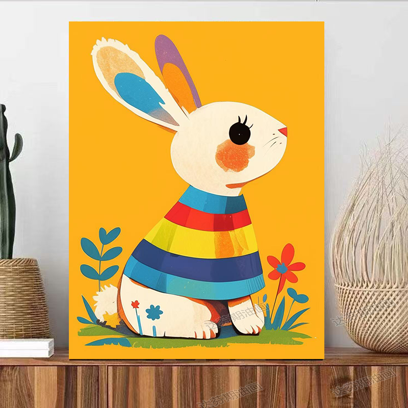 Hand-colored animal oil paintings