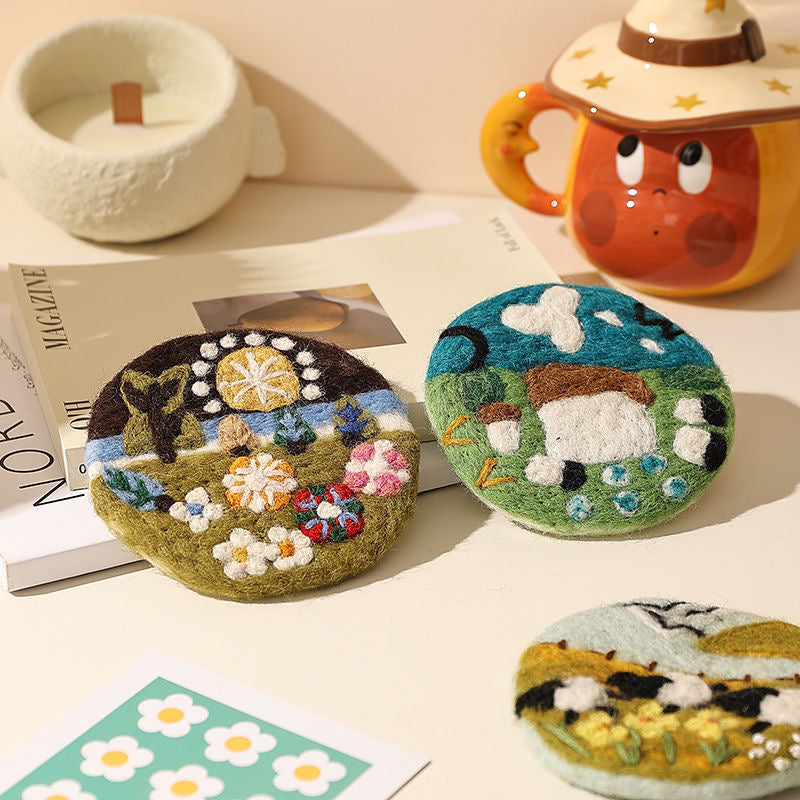 Handmade Wool Felt Coasters