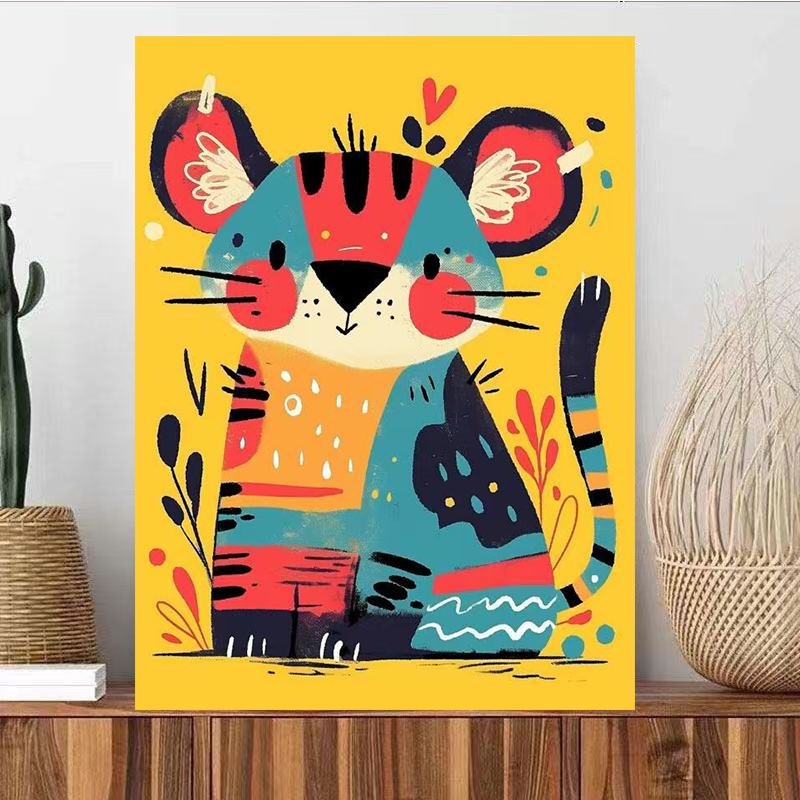 Hand-colored animal oil paintings