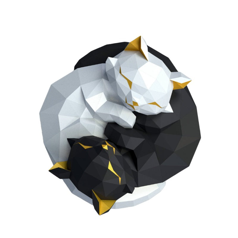 DIY Black And White Cat 3D Origami