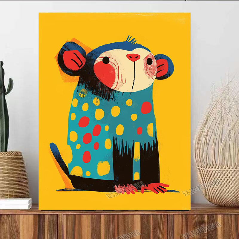 Hand-colored animal oil paintings