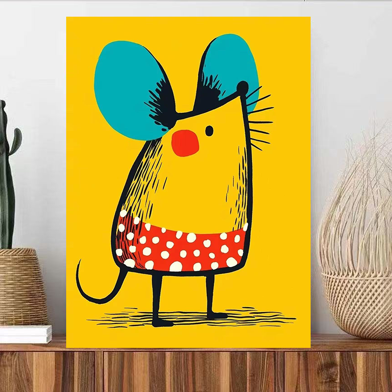 Hand-colored animal oil paintings