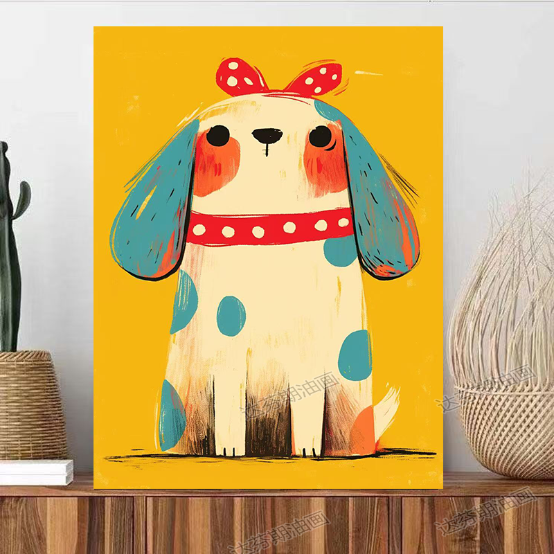 Hand-colored animal oil paintings
