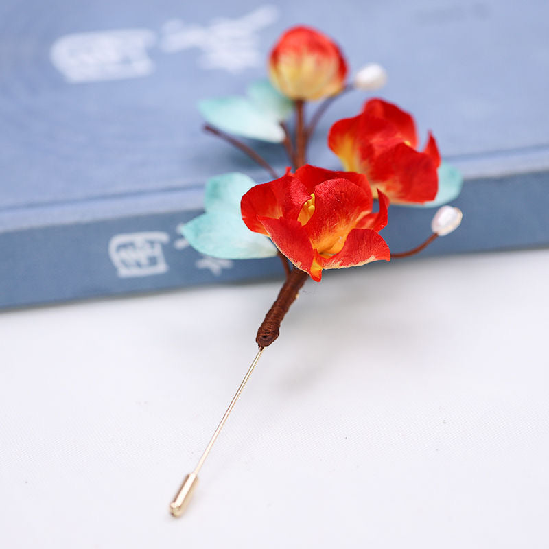 Intangible Cultural Heritage Velvet Flower Brooch
