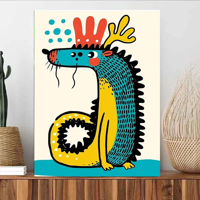 Hand-colored animal oil paintings