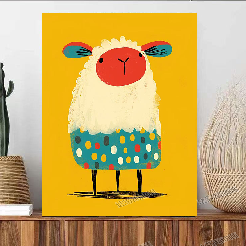 Hand-colored animal oil paintings