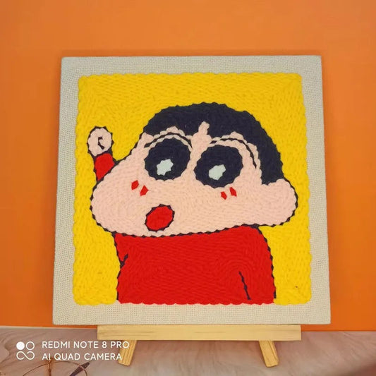 Cuteness Overload! Crayon Shin - chan Punch Needle Art, My New Desktop Favorite