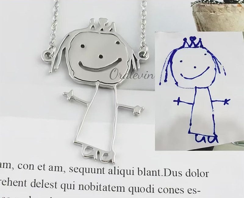 Children's Graffiti Design Necklace Keychain