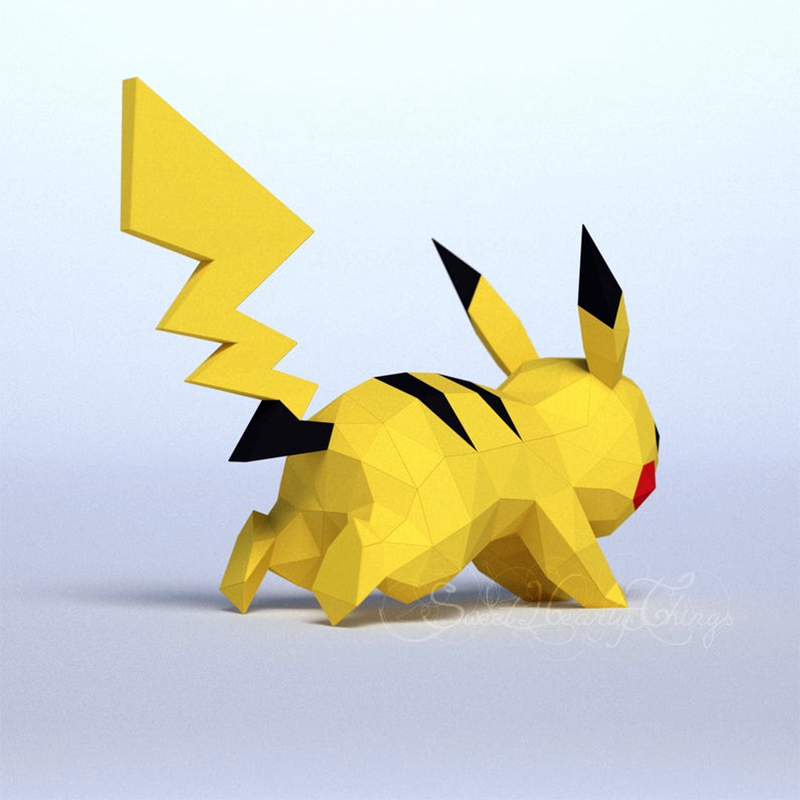DIY Origami Of Pokemon Pikachu On The Ground