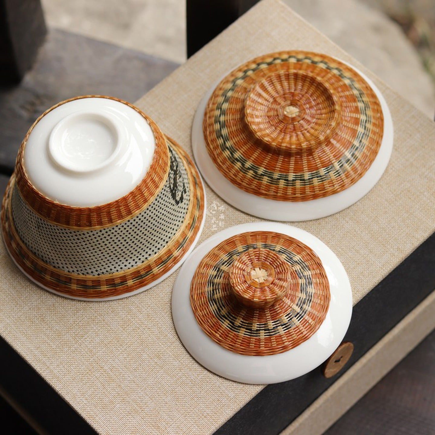 Bamboo Woven Covered Bowl