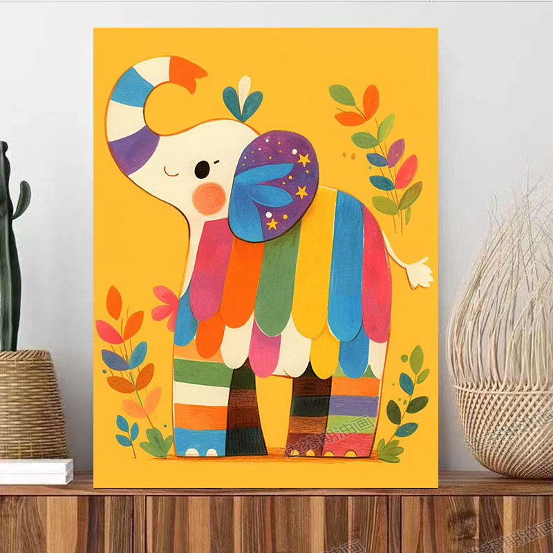 Hand-colored animal oil paintings