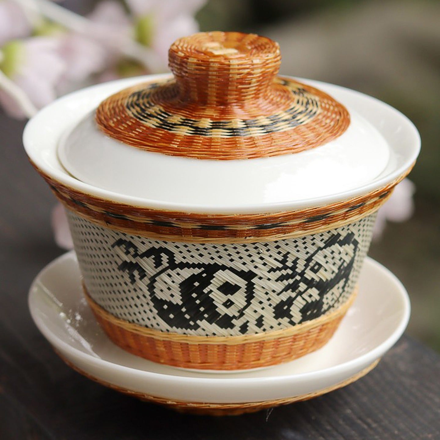 Bamboo Woven Covered Bowl