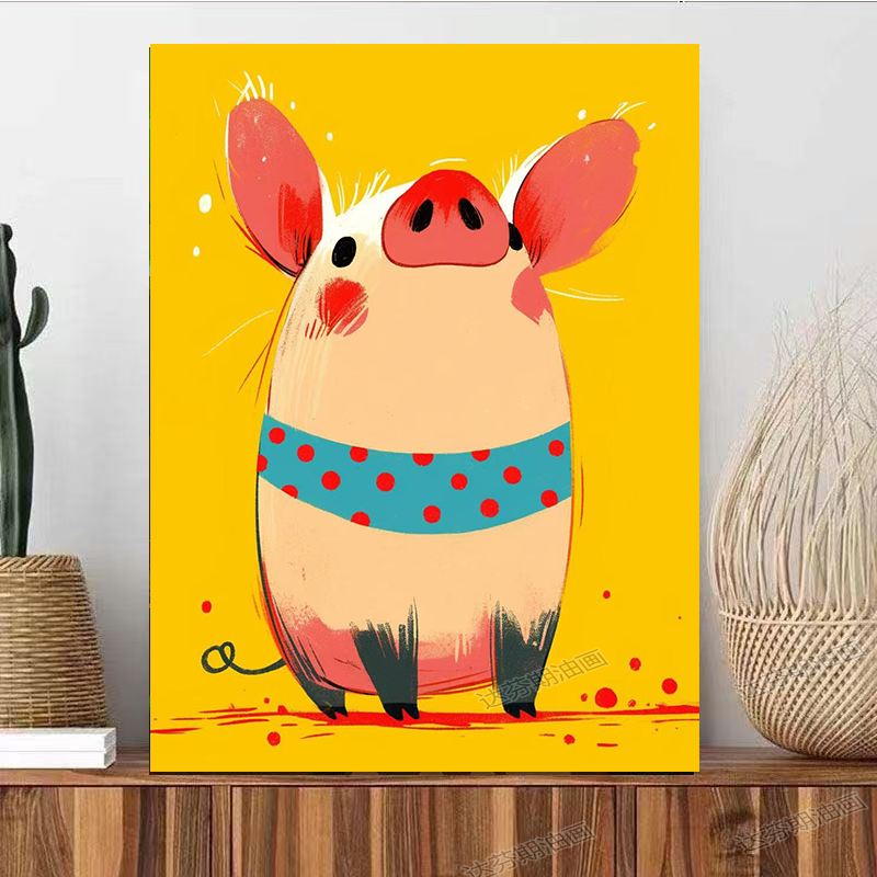 Hand-colored animal oil paintings