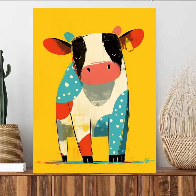 Hand-colored animal oil paintings