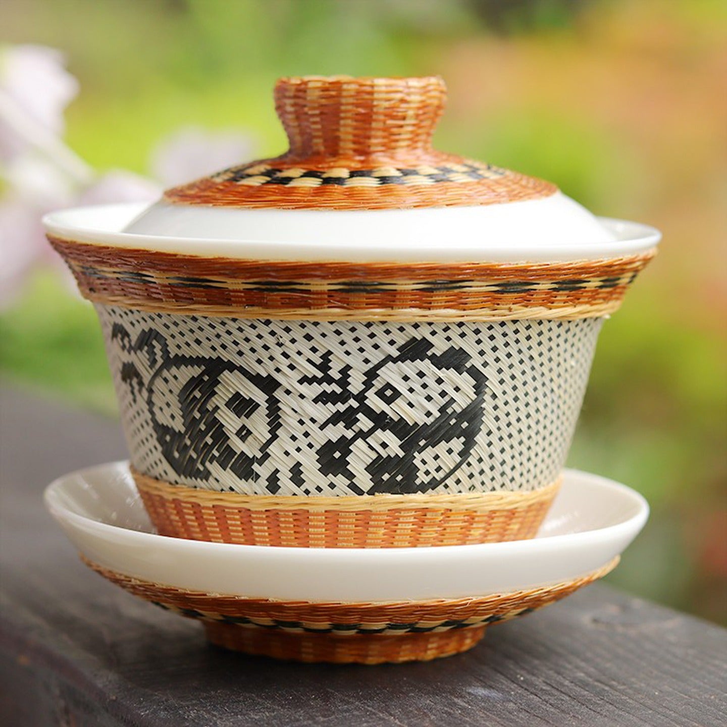 Bamboo Woven Covered Bowl