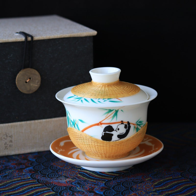 Bamboo Woven Covered Bowl