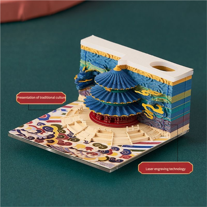 Three-Dimensional Paper Sculpture Of The Temple Of Heaven In Beijing