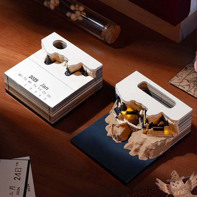 Three-Dimensional Paper-Cut Sticky Notes