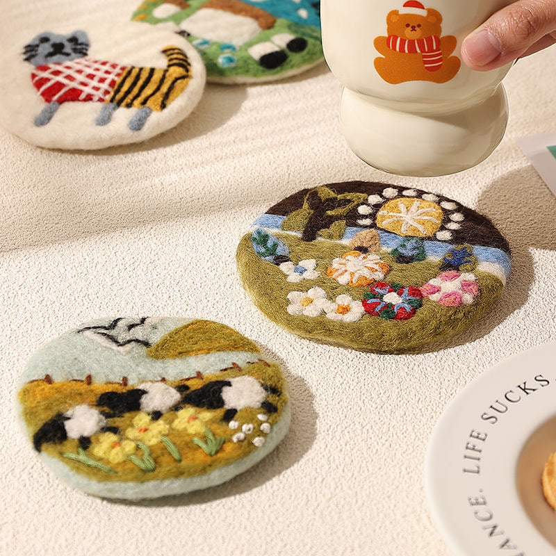 Handmade Wool Felt Coasters